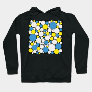 blue white and yellow pop art polka dot pattern Hoodie